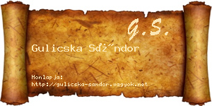 Gulicska Sándor névjegykártya